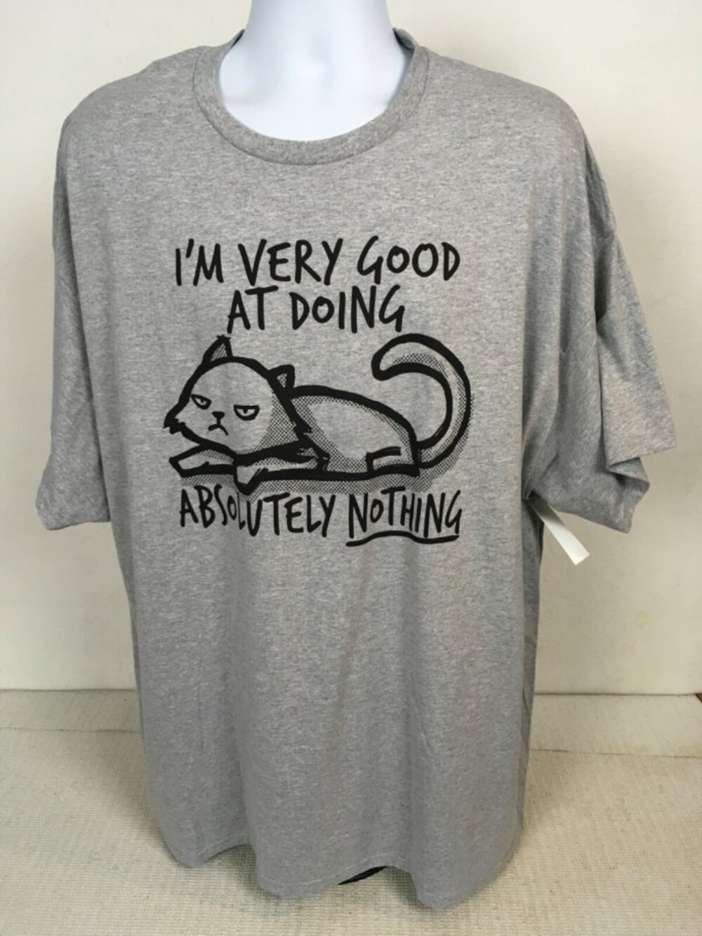 T shirt Unisex Size 3XL 54 Gray w Cat I Am Very Good At Doing Absolutely Nothing